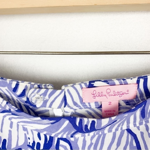 Lilly Pulitzer Women’s Blue Sea Shell Lightweight Shorts Sz 2 - Picture 3 of 7